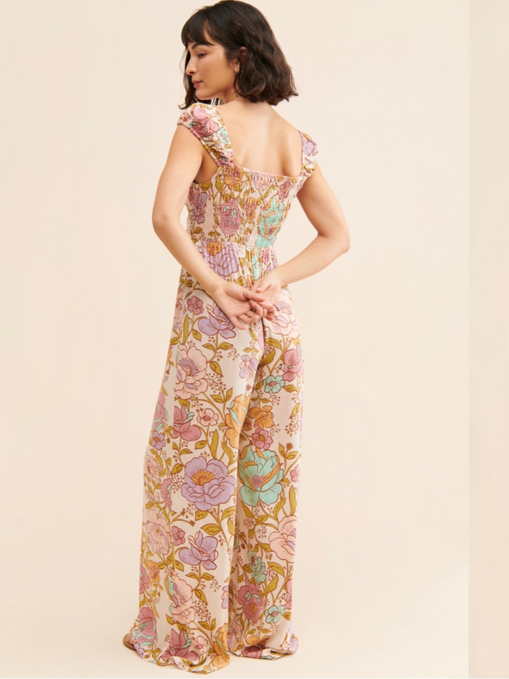 Free People Rolling Hills Floral Wide-Leg Jumpsuit - Picture 2 of 9